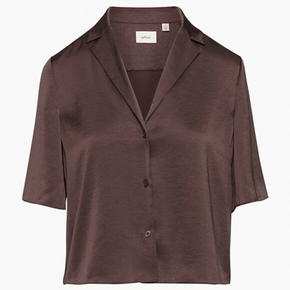Aritzia Tops - Aritzia Wilfred Beso Shirt | RICH MOCHA BROWN | Size L